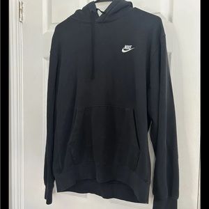 Nike, Black Size Medium Sweater Pullover Athletic Hoodie With Embroidered Logo